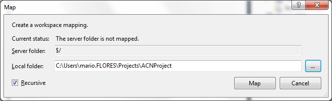 does changing pc ms project mapping file affect tfs