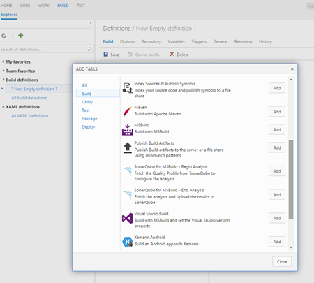 tfs 2015 project planning tools