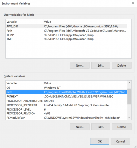 EnvironmentVariables