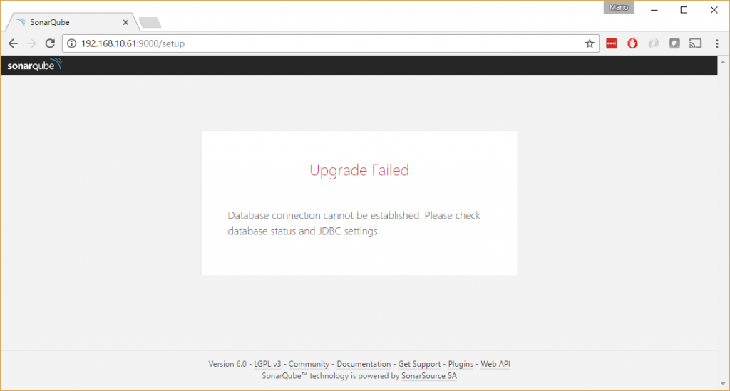 sonar-upgrade-failed